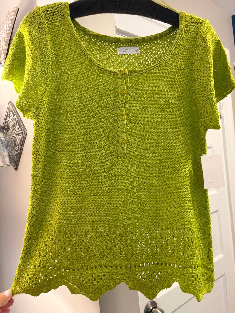 Lækker Kids Lime Knit Short Sleeve Top by